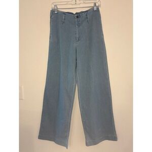J. Peterman Light Wash Wide Leg Denim Trousers High Rise Blue Jeans Size 6